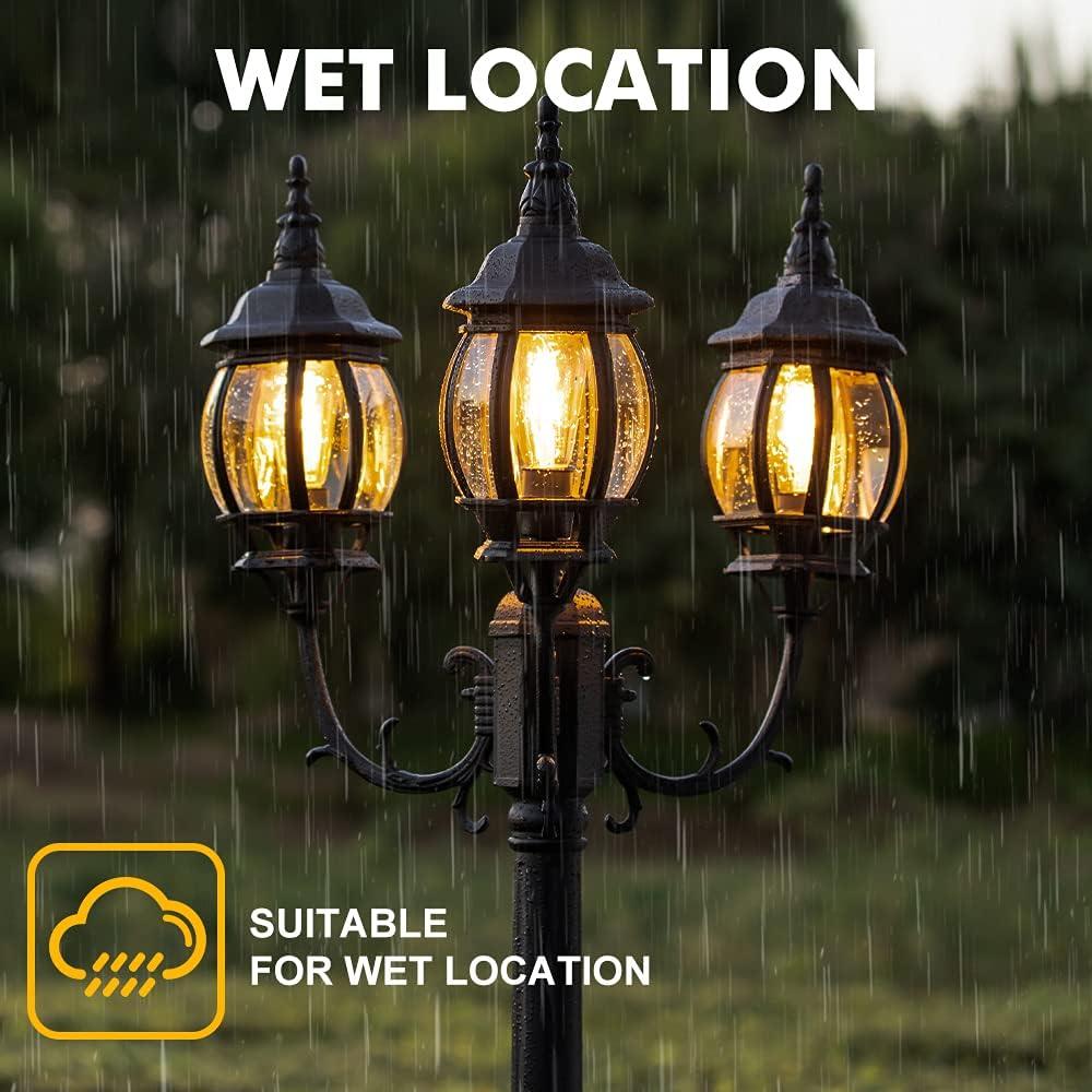 Lutec 94" 3-Head Black Outdoor Post Light - 22.05 x 93.7 x 19.6