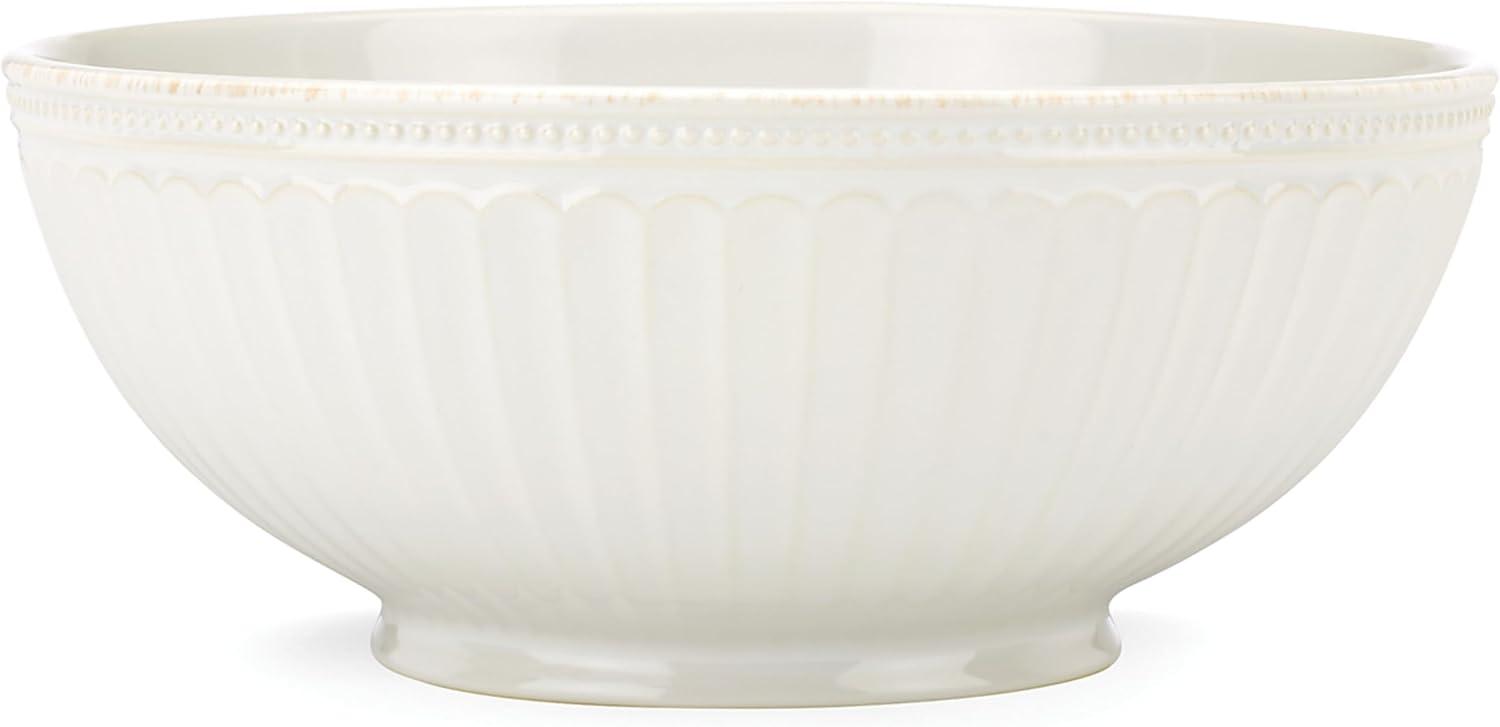 White Ceramic Round Serving Bowl for Salad and Pasta