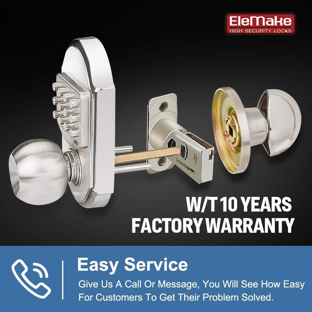 Keyless Entry Door Lock Deadbolt Keypad Mechanical Stainless Steel (Pass Code or Key) 100% Mechanical, No Electronic