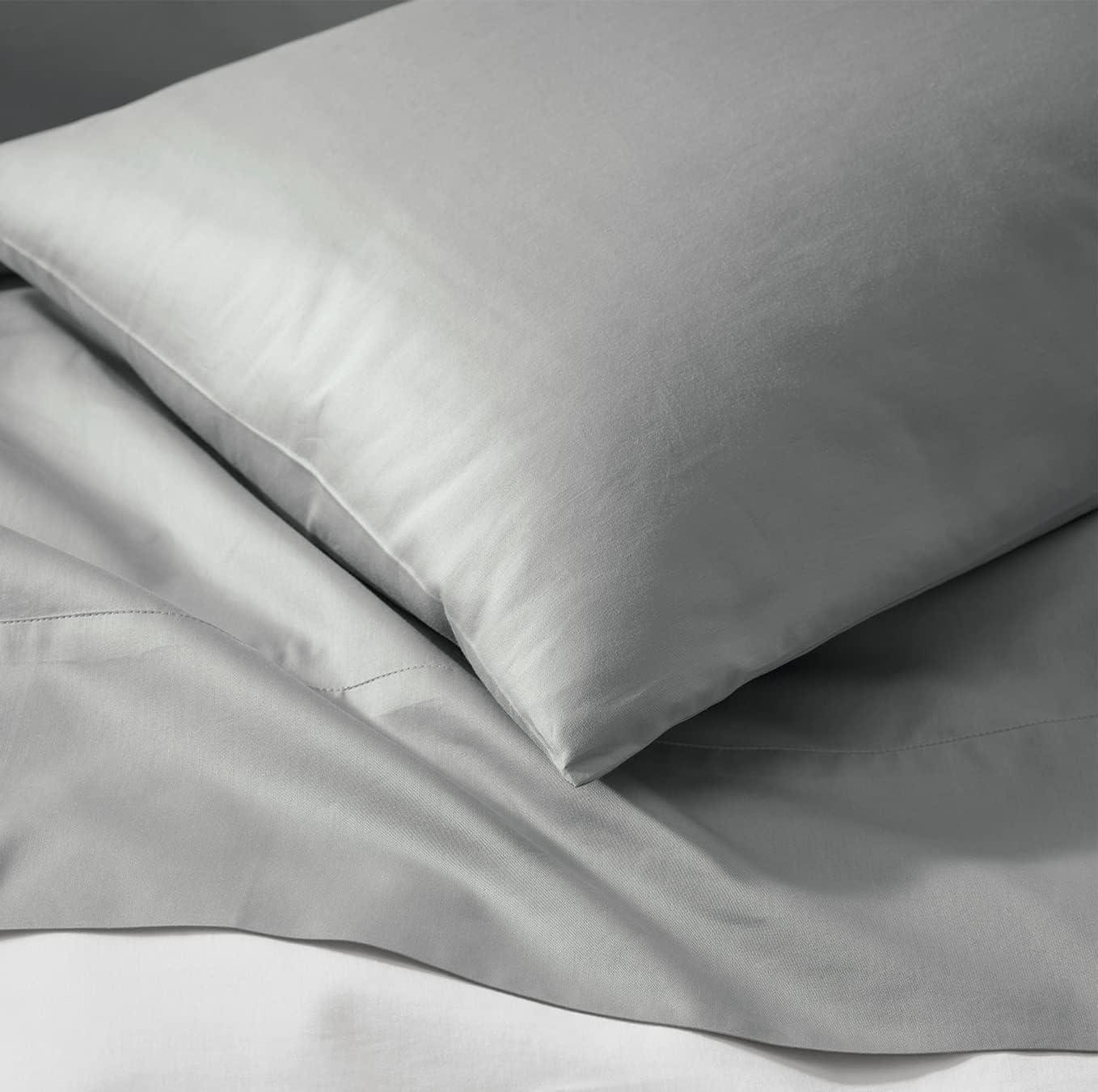 Split King Light Gray Organic Cotton Sheet Set