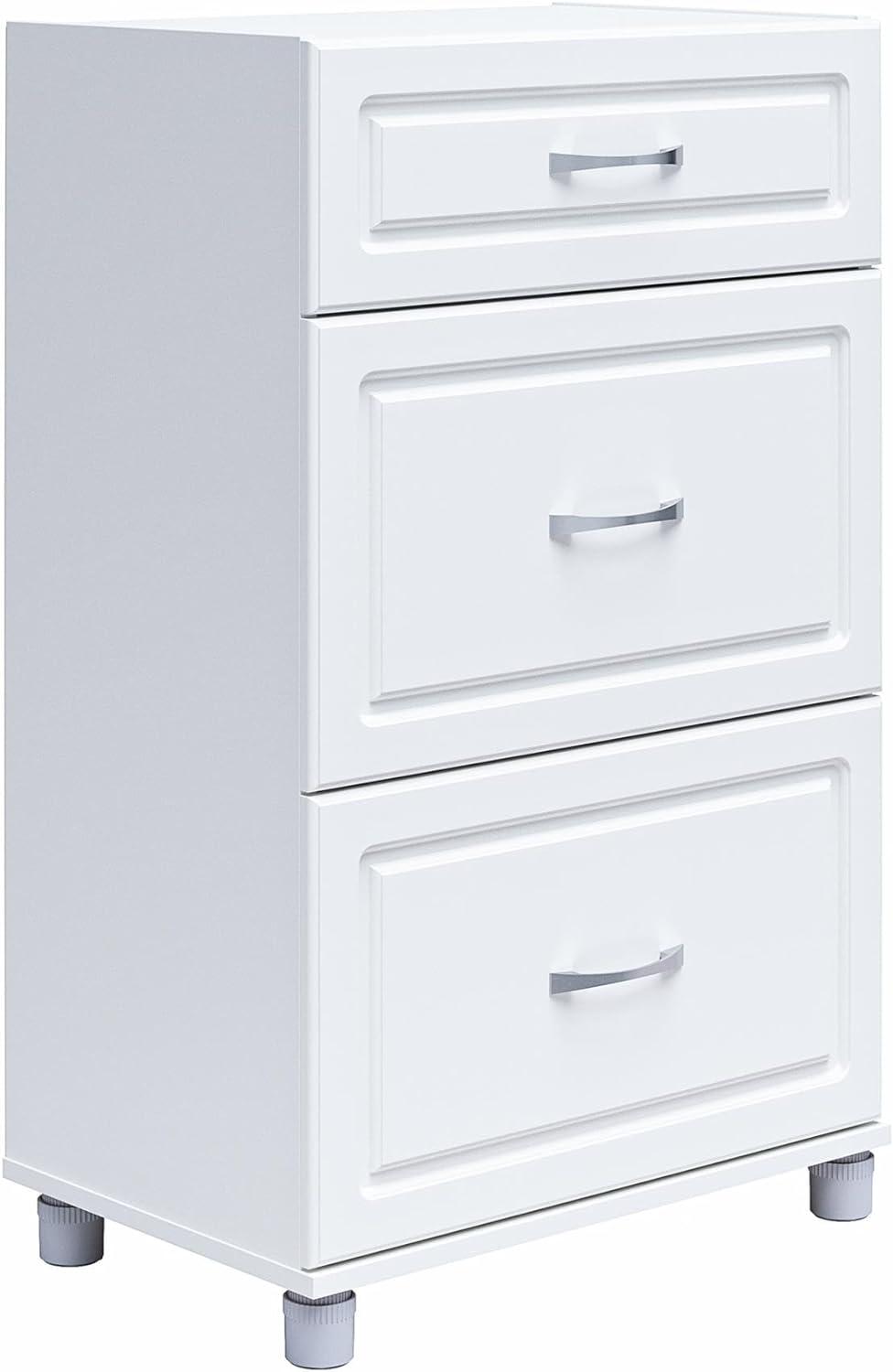 Kendall White Freestanding Lockable Office Cabinet with Adjustable Shelving