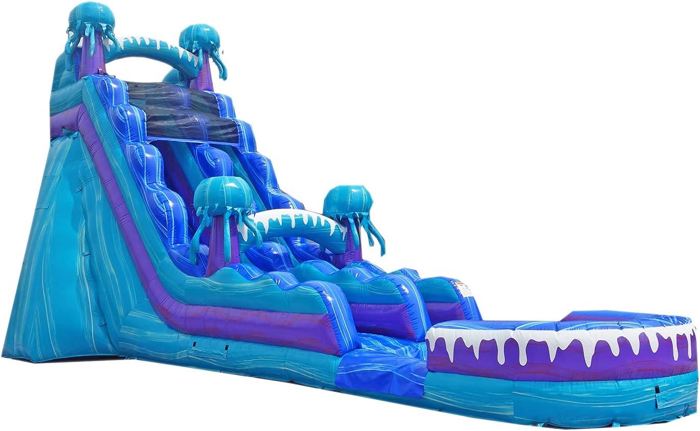 JumpOrange 19’ Electric Commercial Grade Water Slide with Splash Pool for Kids and Adults (with Blower), Outdoor Indoor, Wet Dry Use, Tall Inflatable