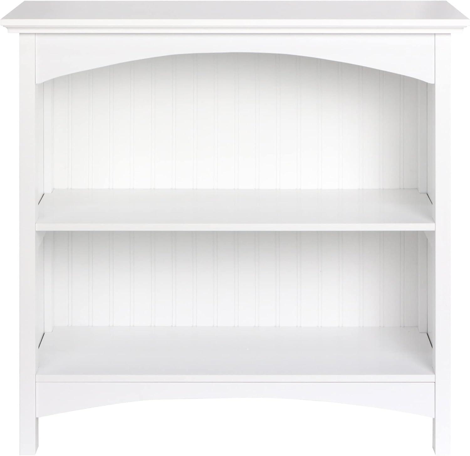 eHemco 3 Tier Storage Shelf Bookcase with 2 Arched Supports, 40 Inches Height, White