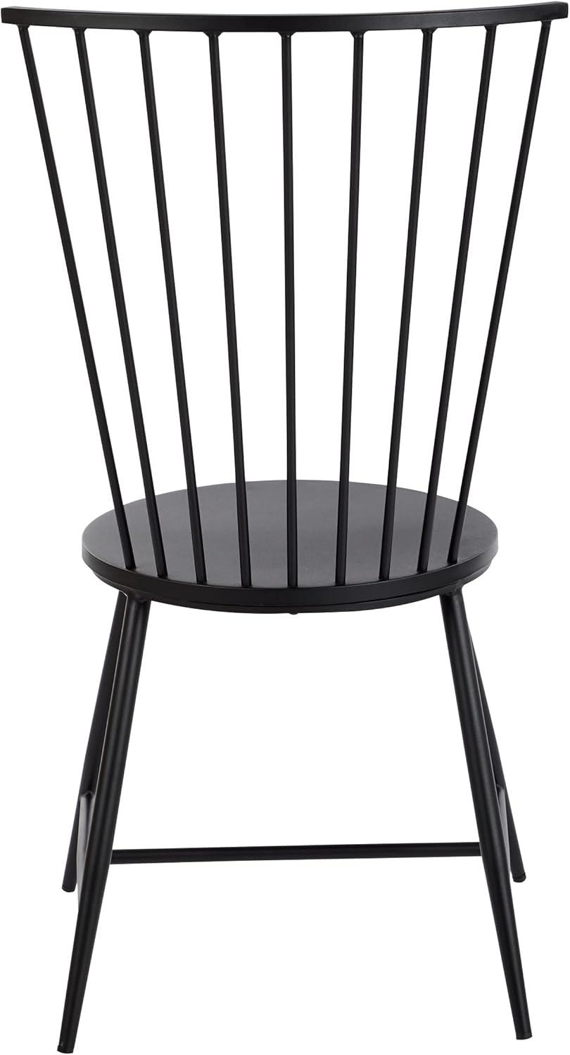 Pim Metal Windsor Back Side Chair in Black