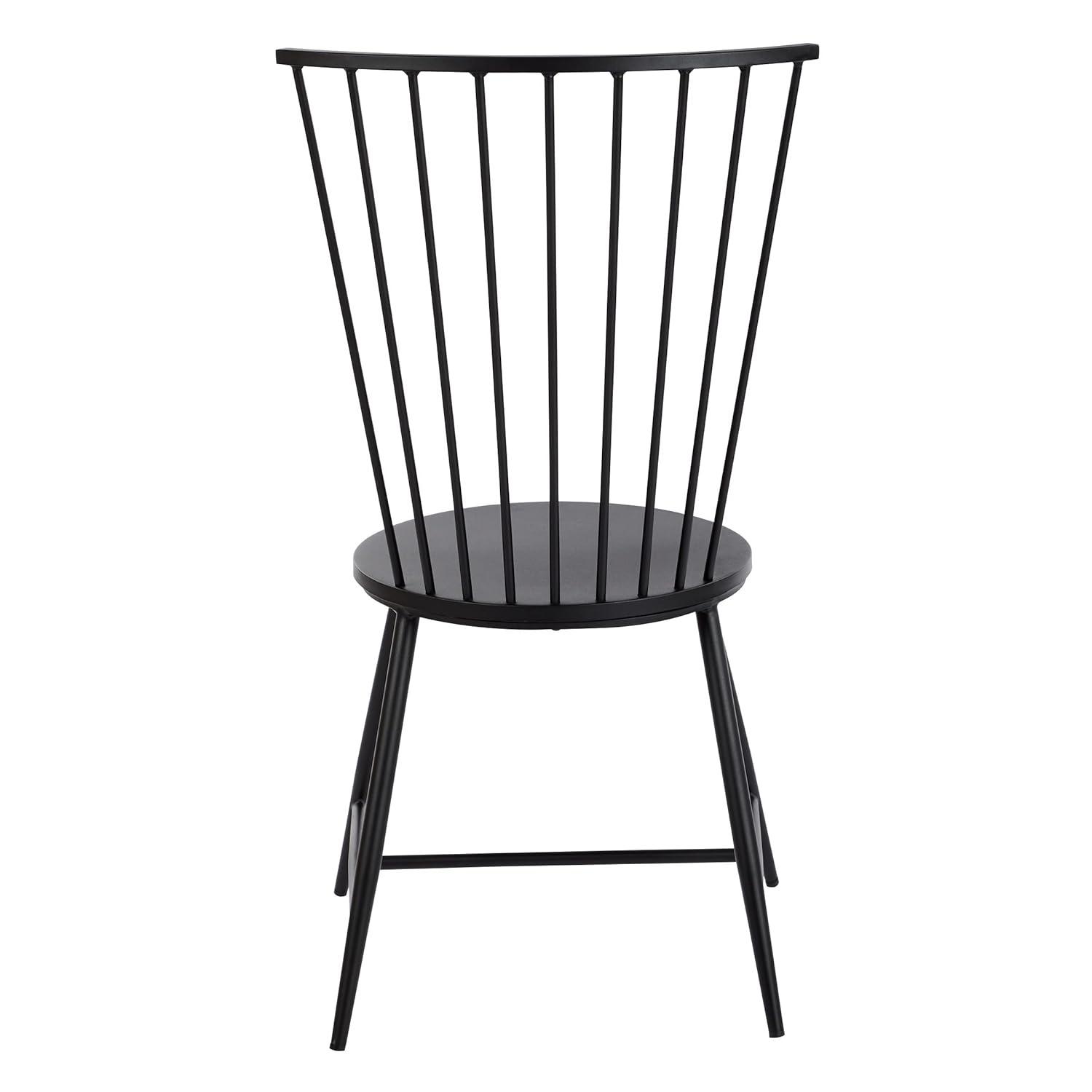 Pim Metal Windsor Back Side Chair in Black
