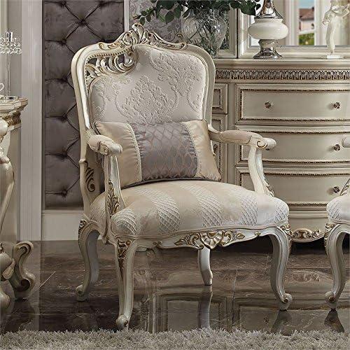 ACME Picardy Accent Chair with Pillow in Antique Pearl