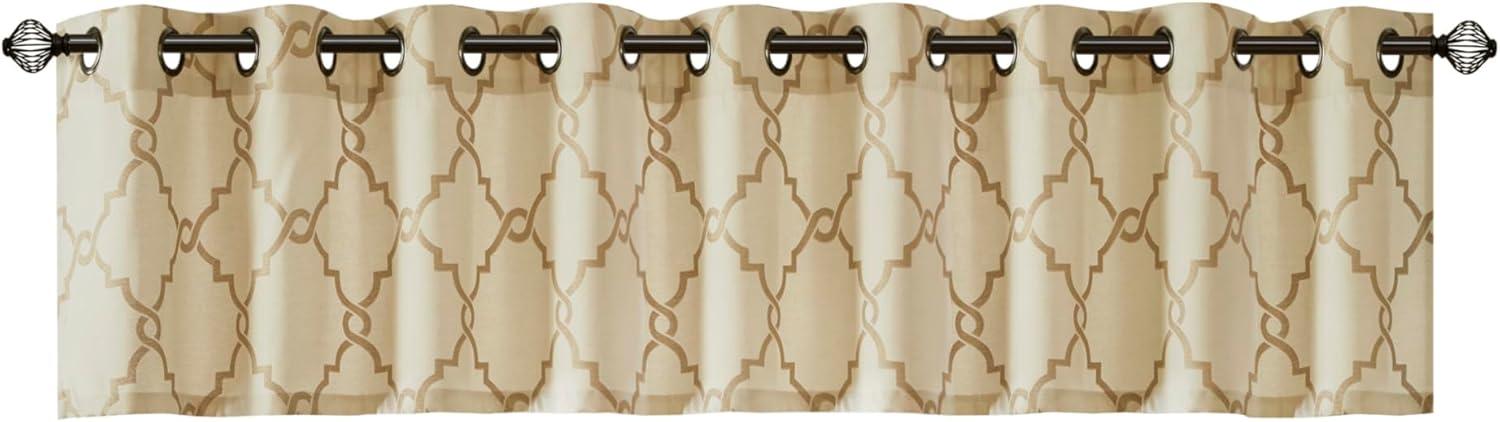Madison Park Saratoga Fretwork Print Grommet Top Single Window Valance