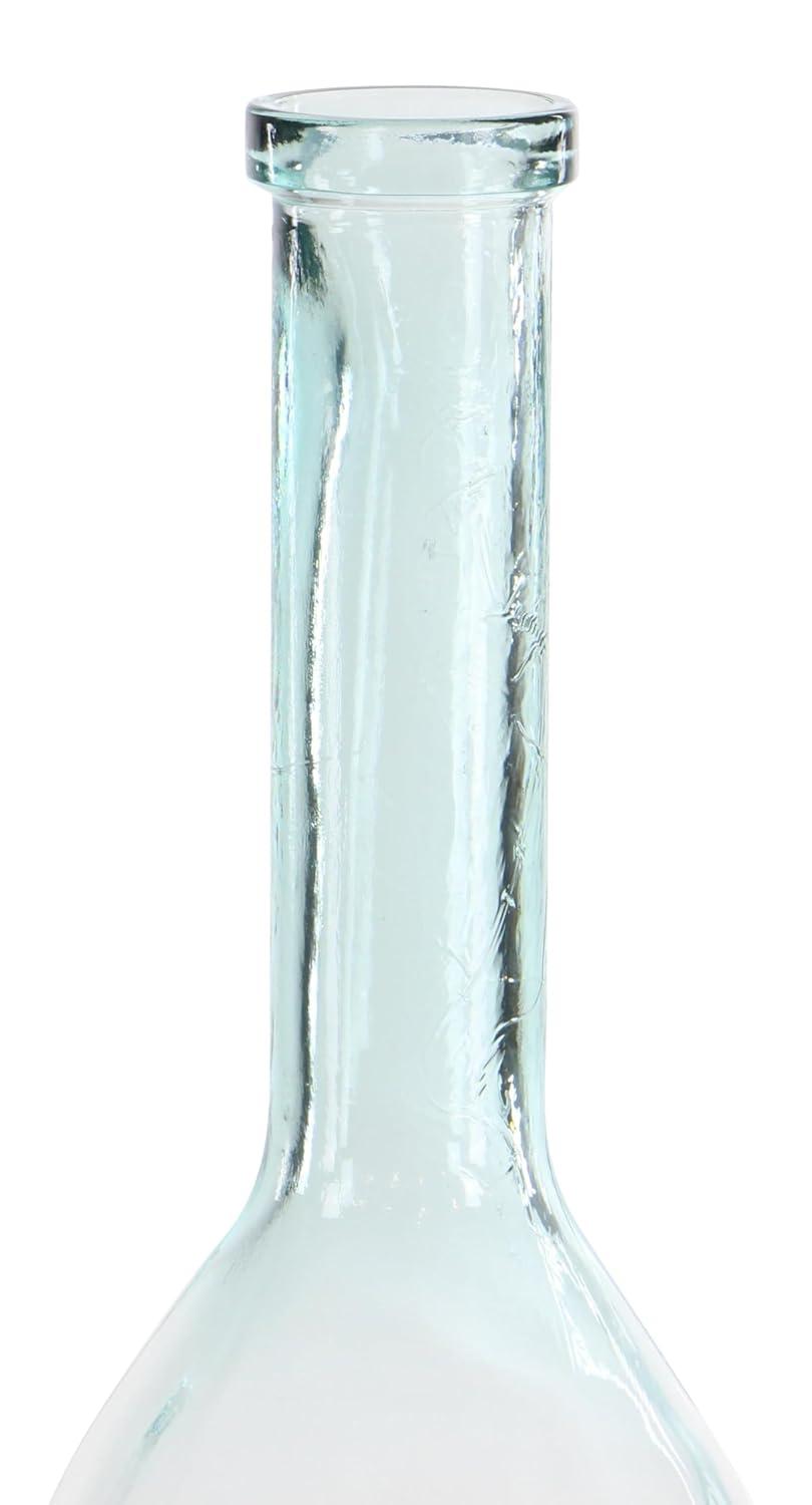 Highland Dunes Recycled Glass Handmade Spanish Decorative Blue Vase