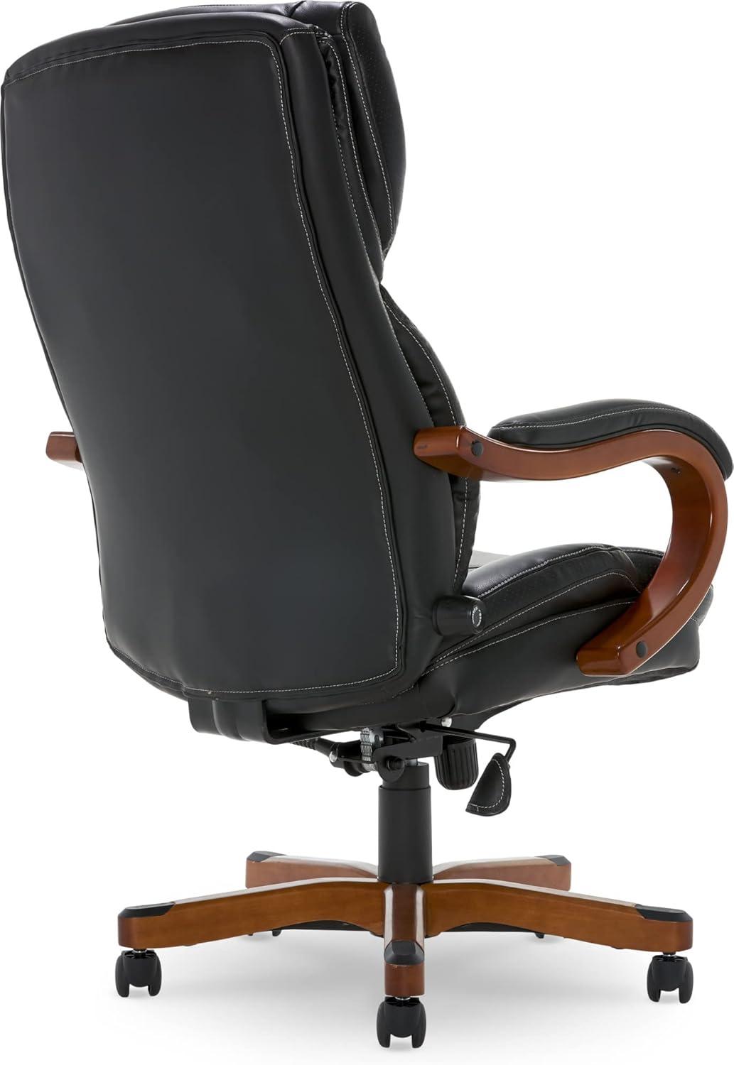 Serta Conway Big and Tall Executive Ergonomic Office Chair with Lumber Support and Wood Accents