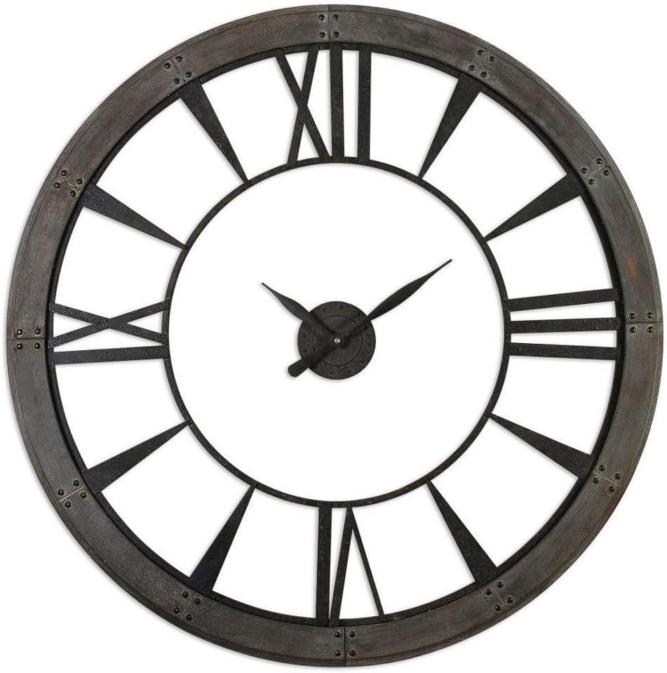 Ronan Oversized Dark Rustic Bronze Wall Clock