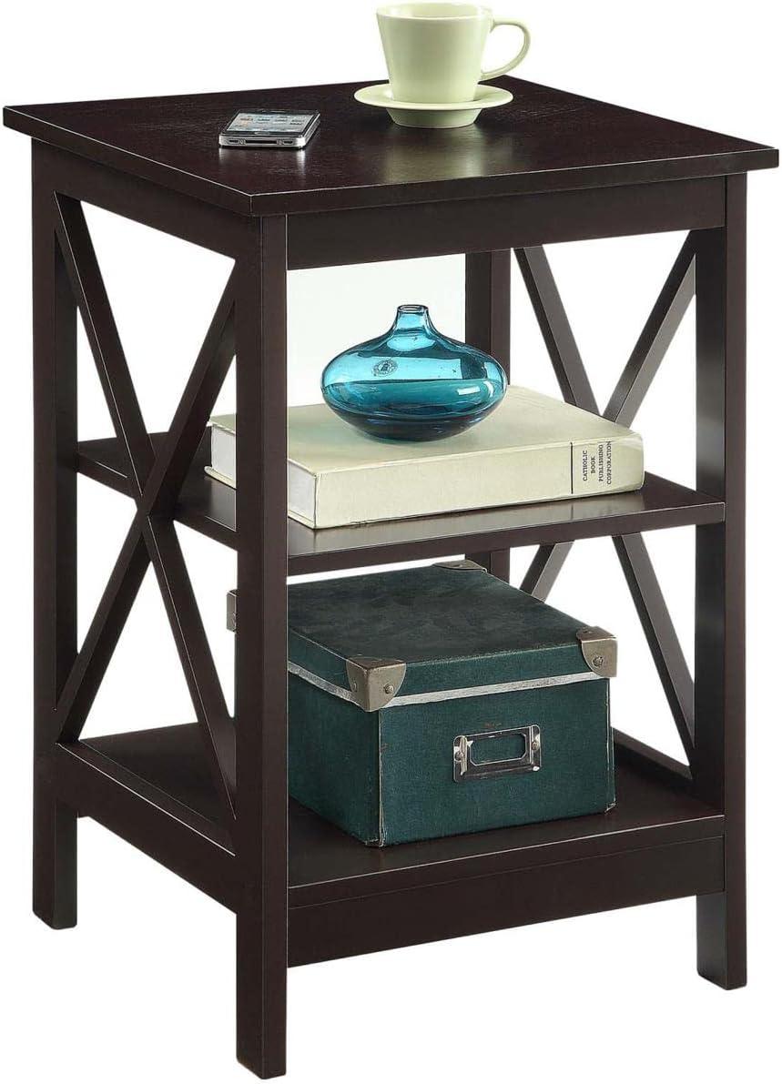 Convenience Concepts Oxford End Table with Shelves, Espresso