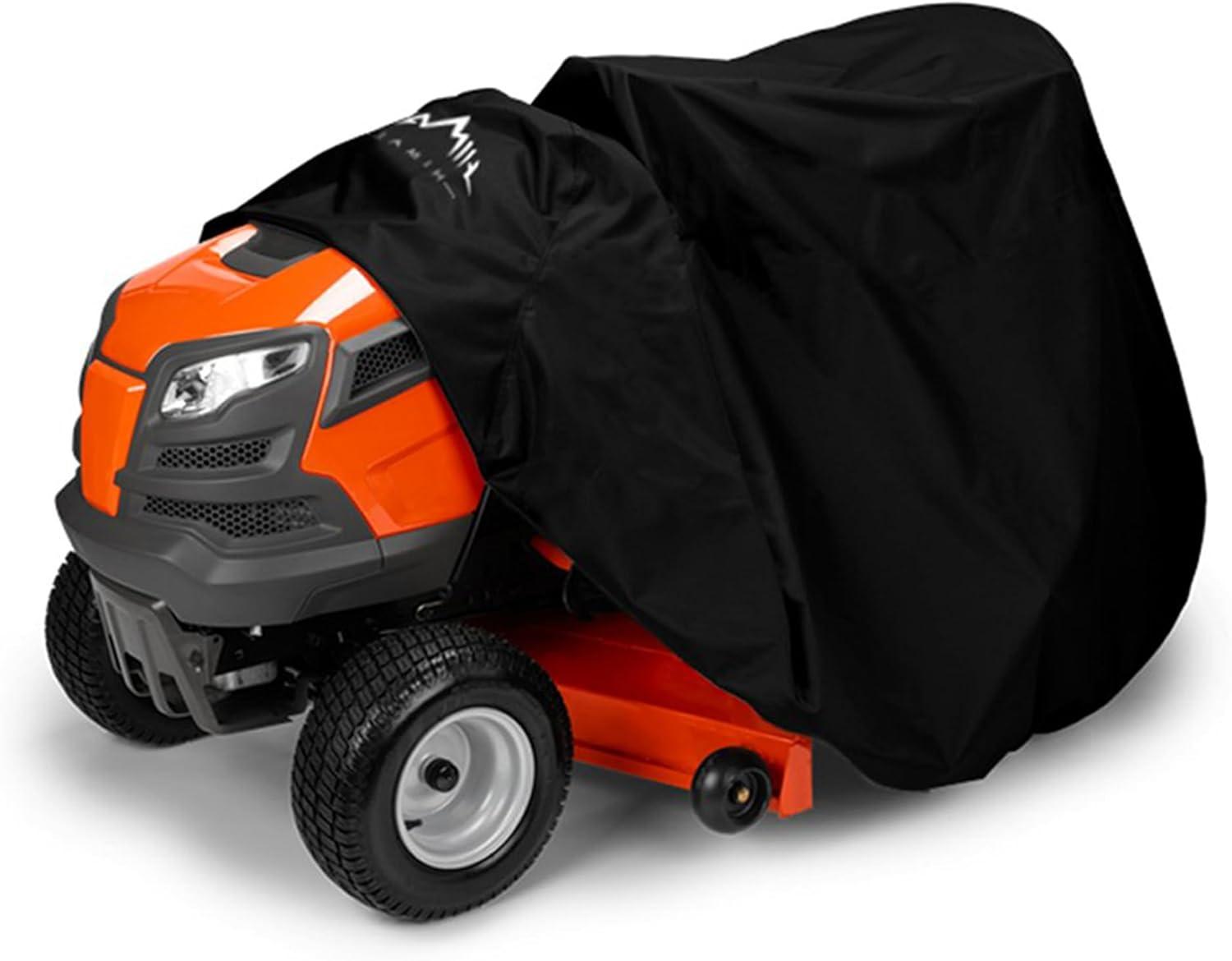 Heavy Duty Black Waterproof Lawn Mower Cover with UV Protection