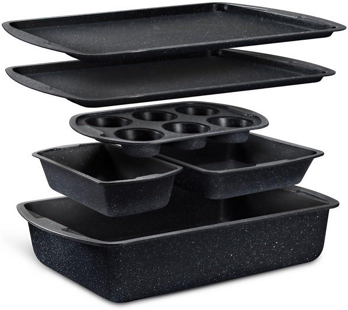 Bakken Swiss 6-Piece Non-Stick Gray Stone Bakeware Set