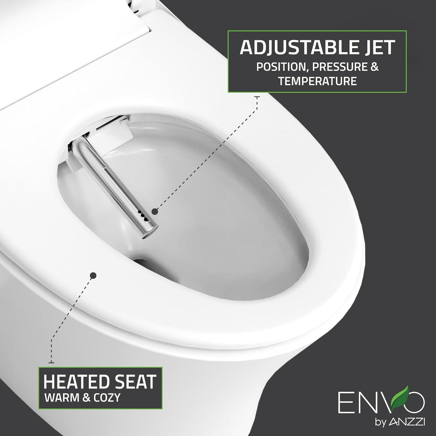 ANZZI Vail 1.28 Gallons GPF Elongated Floor Mounted Bidet Toilet (Seat Included)