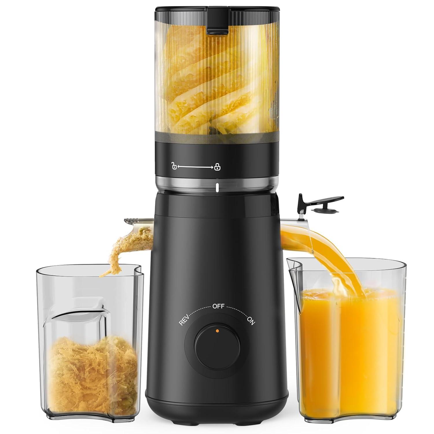 MODERN WALLS LLC Juicer Machines, Cold Press Juicer With 5.3" Extra Large Feed Chute Fit Whole Fruits & Vegetables Easy To Clean, High Juice Yield, BPA Free