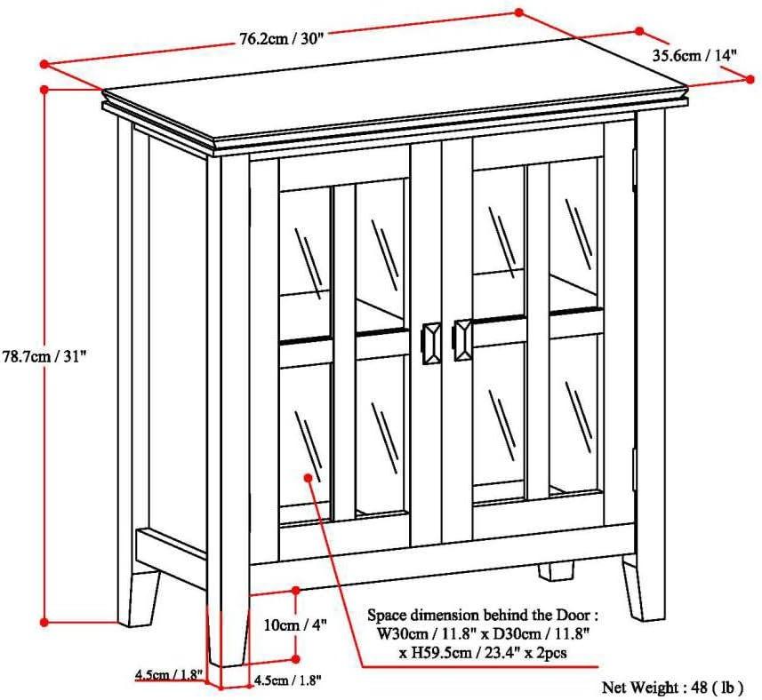 Artisan SOLID WOOD 30 inch Wide Contemporary Low Storage Cabinet in Black