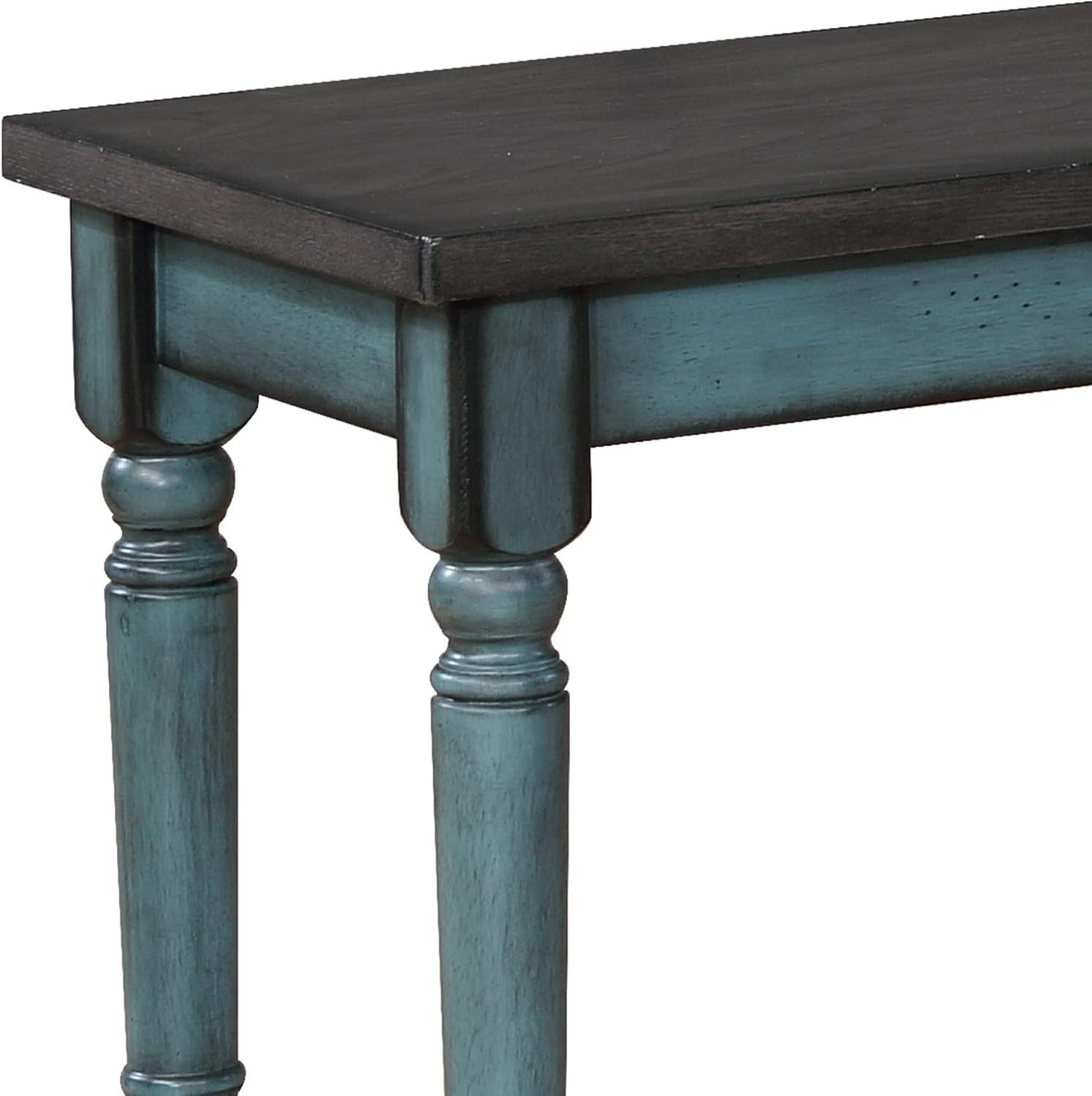 Io 40" Two Tone Solid Wood Farmhouse Dining Bench