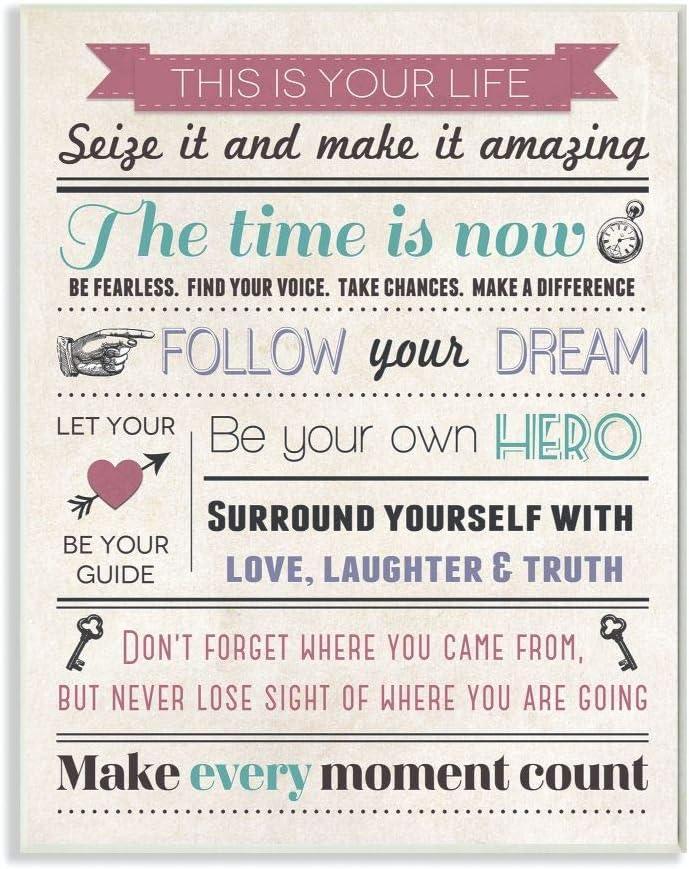 Inspirational Infographic Style MDF Wood Wall Plaque, 13 x 19