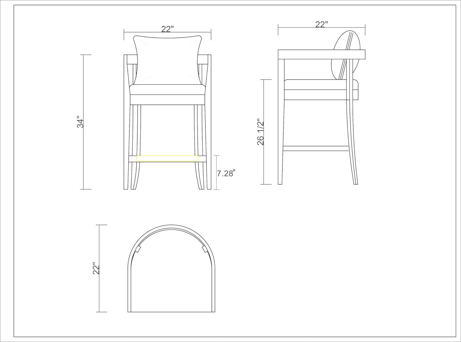 Ritz Beech Wood Counter Height Barstool Gray - Manhattan Comfort