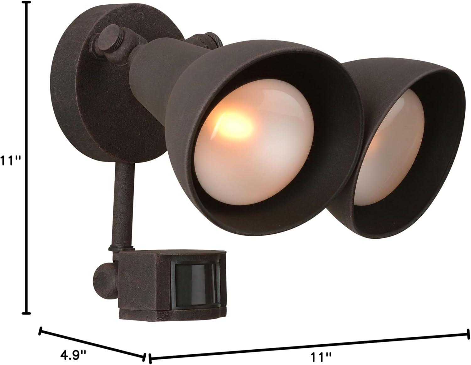 Craftmade 2 - Head Hardwired Outdoor Security Flood Light with Motion Sensor and Timer