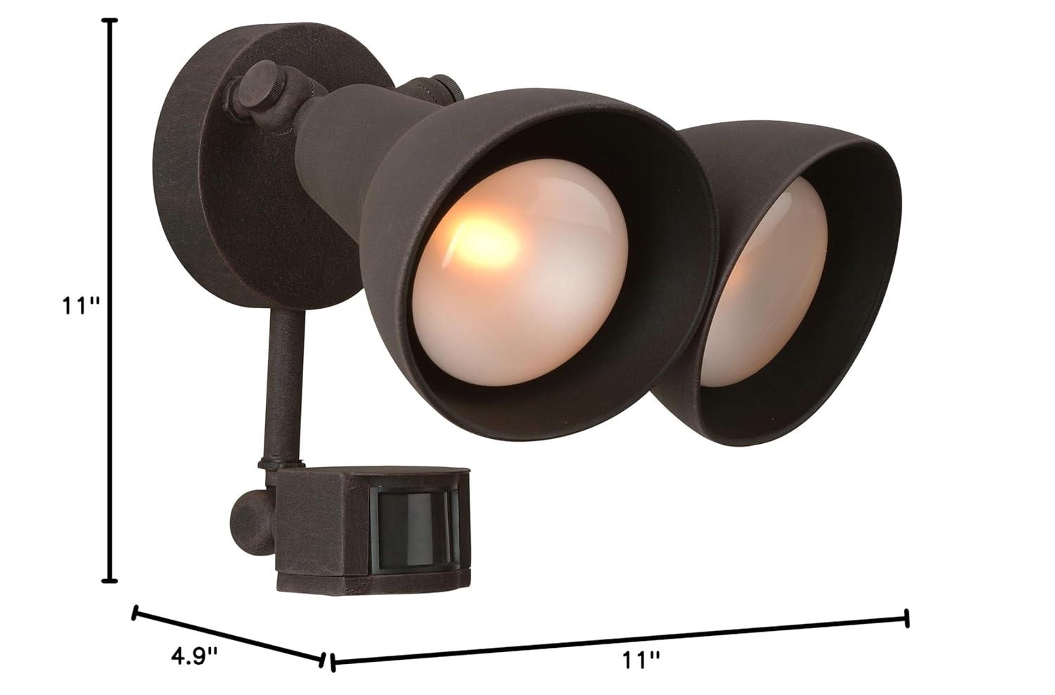 Craftmade 2 - Head Hardwired Outdoor Security Flood Light with Motion Sensor and Timer