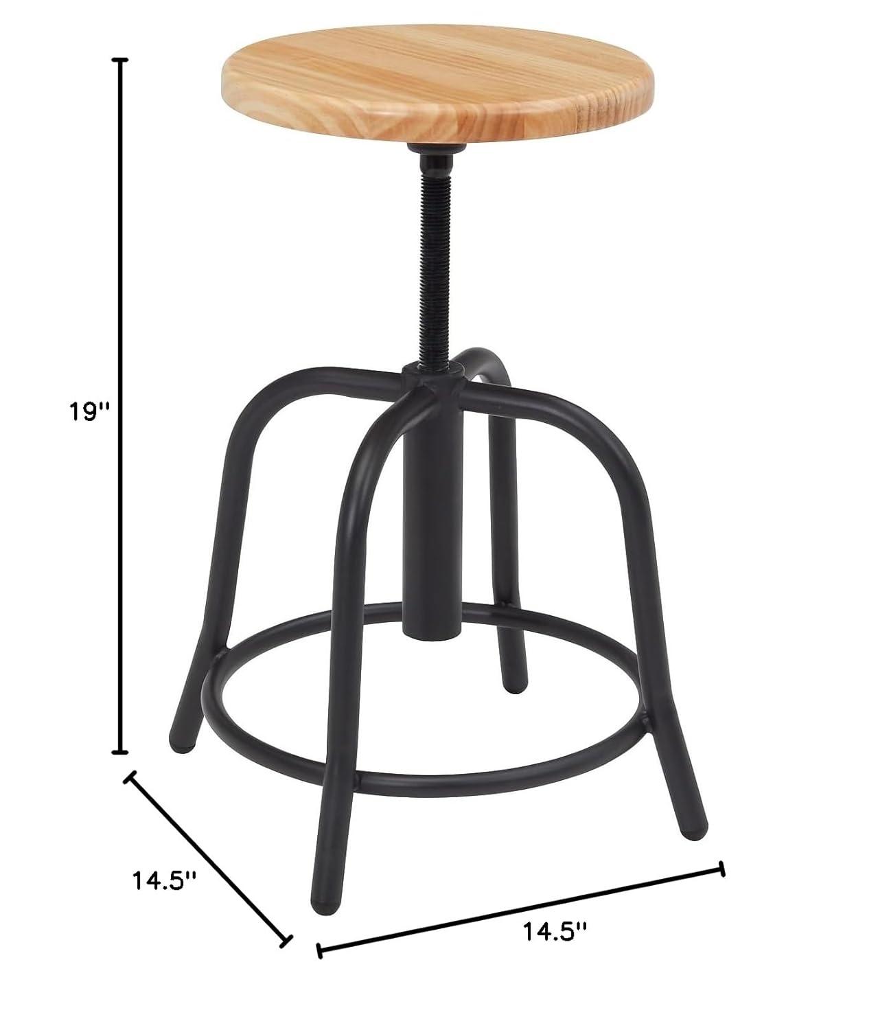 National Public Seating Adjustable Height Ergonomic Lab Stool with Footring