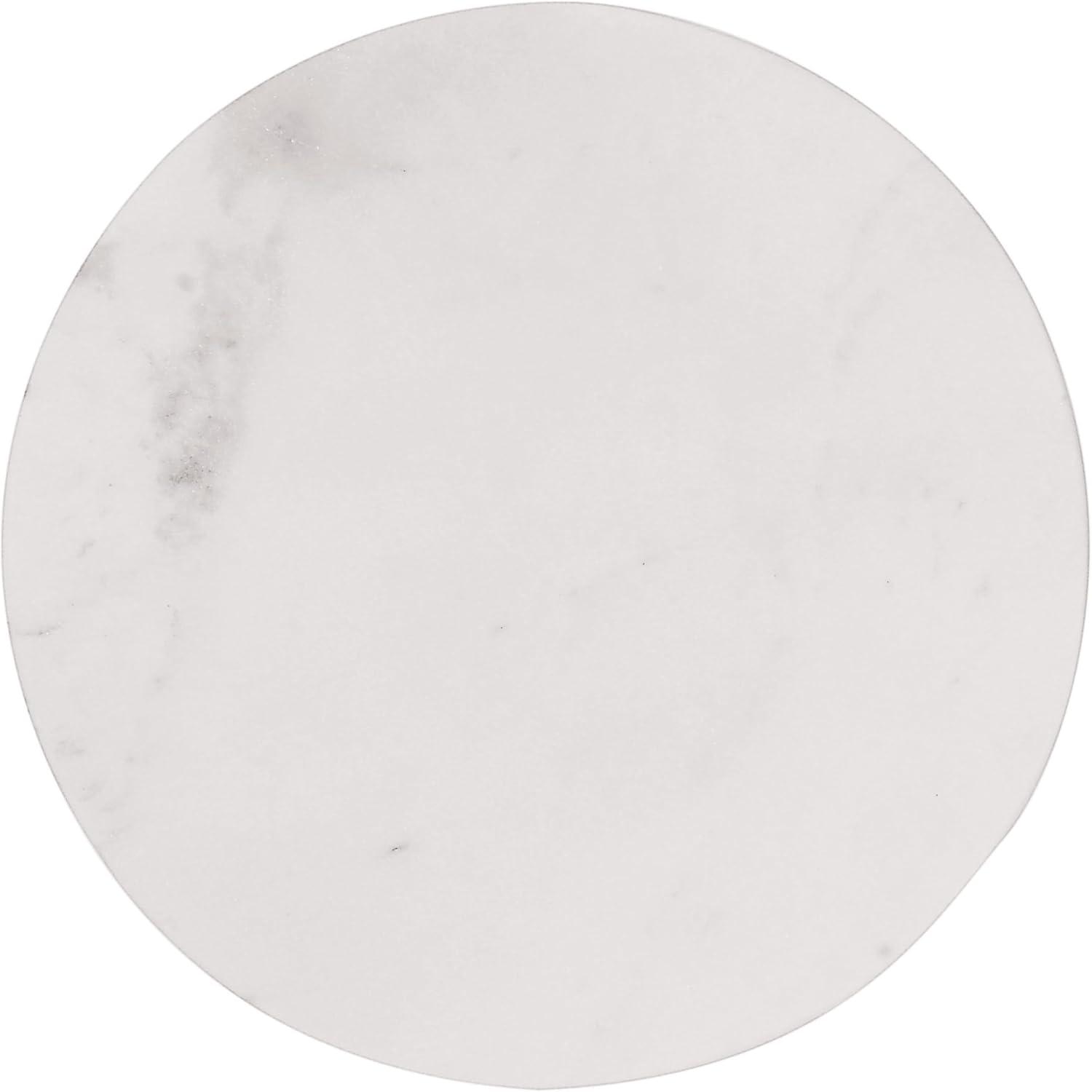 Elegant 11" Round White Marble Charcuterie Board