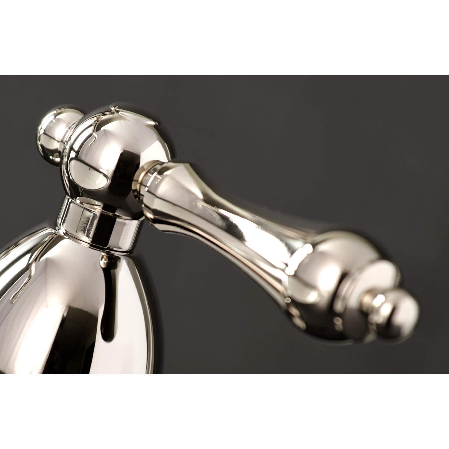 Kingston Brass Heritage Two-Handle 3-Hole Deck Mount Widespread Bathroom Faucet with Brass Pop-Up Drain