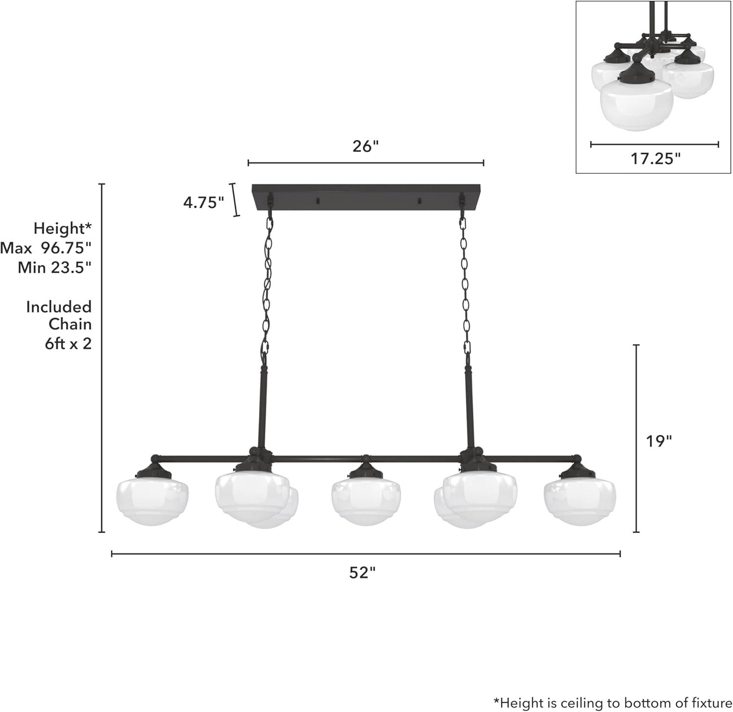 Hunter Saddle Creek 7 Light Linear Chandelier Ceiling Light Fixture