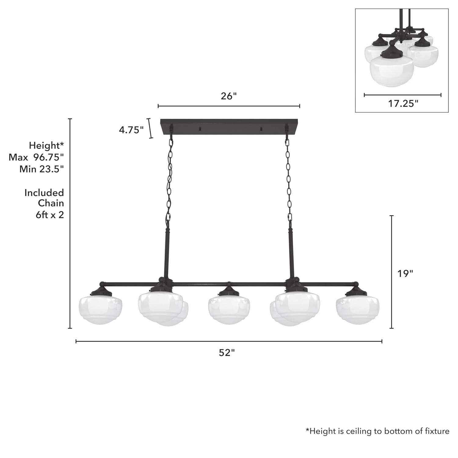 Hunter Saddle Creek 7 Light Linear Chandelier Ceiling Light Fixture