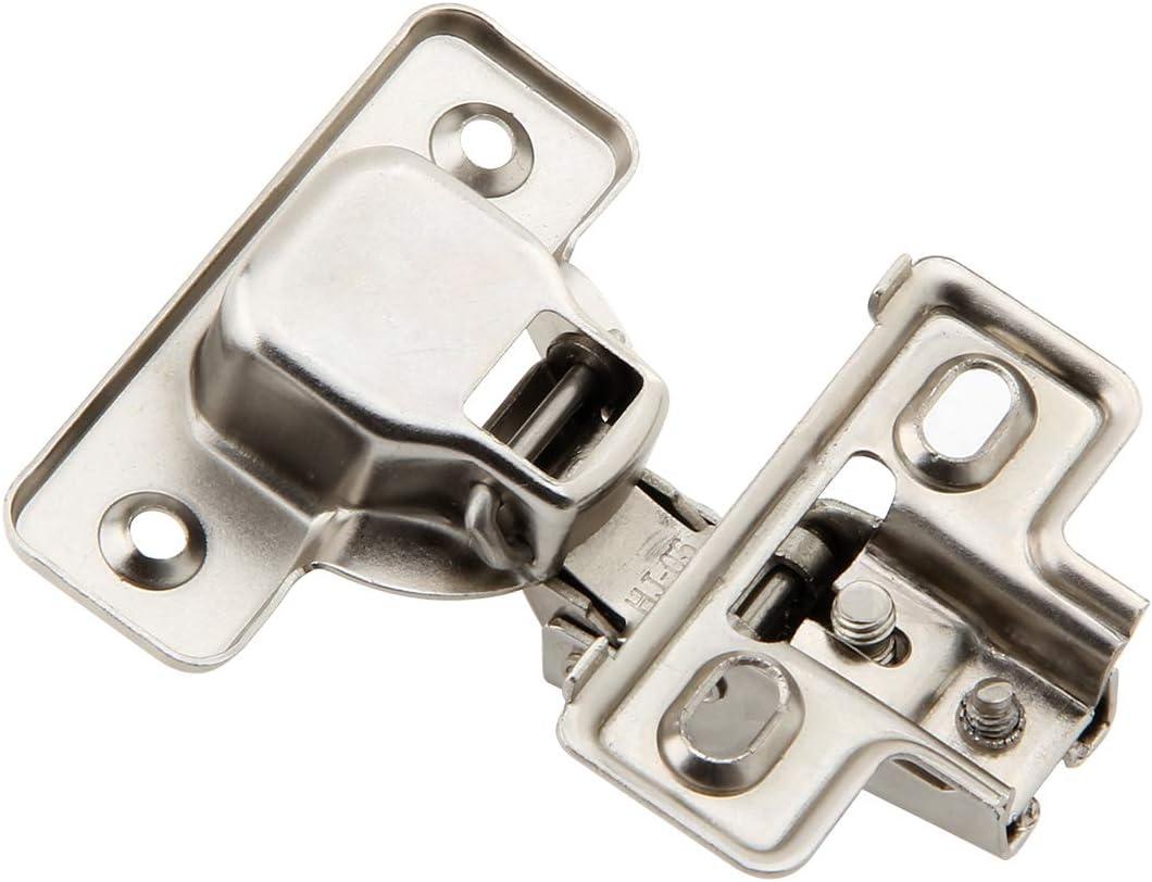 Steel Nickel Plated Self Closing Compact Cabinet Hinges, 10 Pack