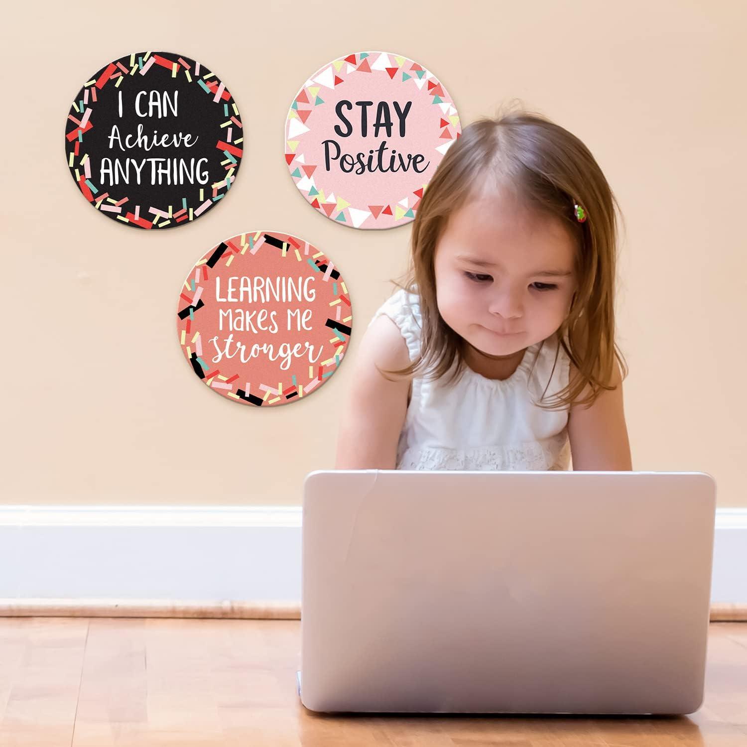 Sweetzer & Orange 30 Growth Mindset Confetti Positive Sayings Accents | Motivational Wall Art Inspirational Quote Cards with Matching Pastel Colors for Classroom Decorations, Office, Nursery (7-Inch)