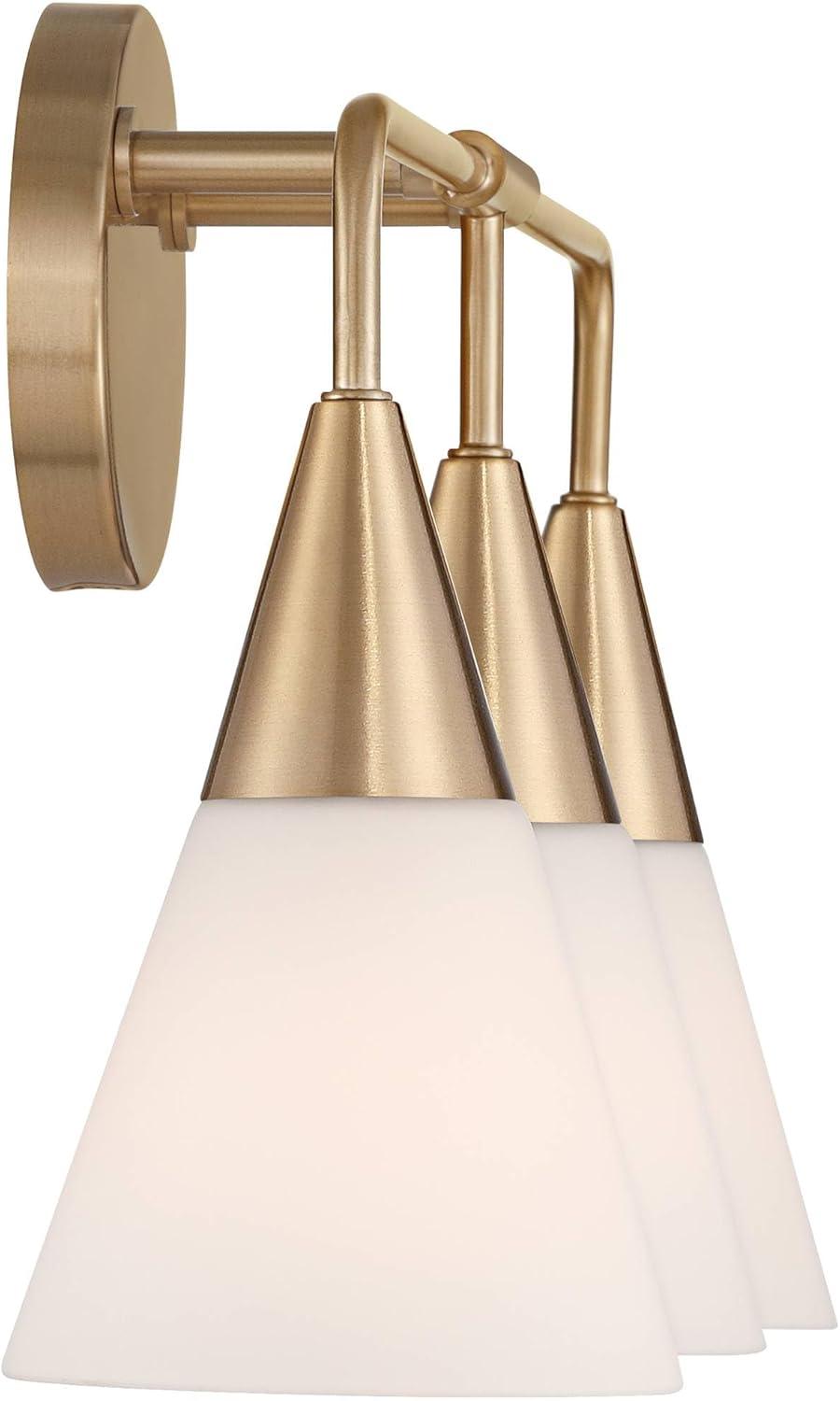 Possini Euro Design Possini Euro Amie 22" 3-Light Warm Brass and Opal Glass Bath Light