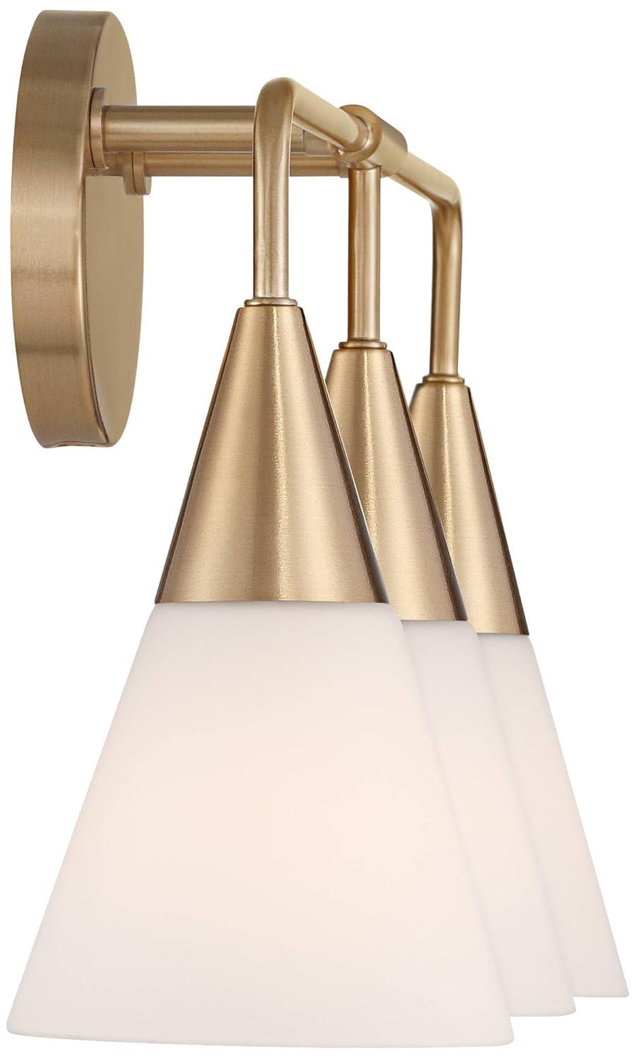 Possini Euro Design Possini Euro Amie 22" 3-Light Warm Brass and Opal Glass Bath Light