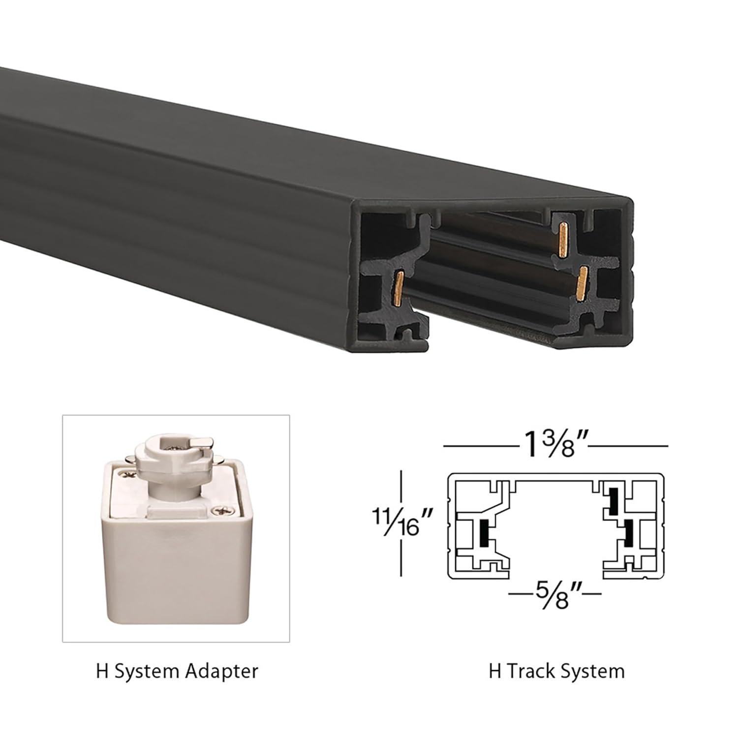 WAC Lighting HT4-BK 120V Single Circuit H Track Section