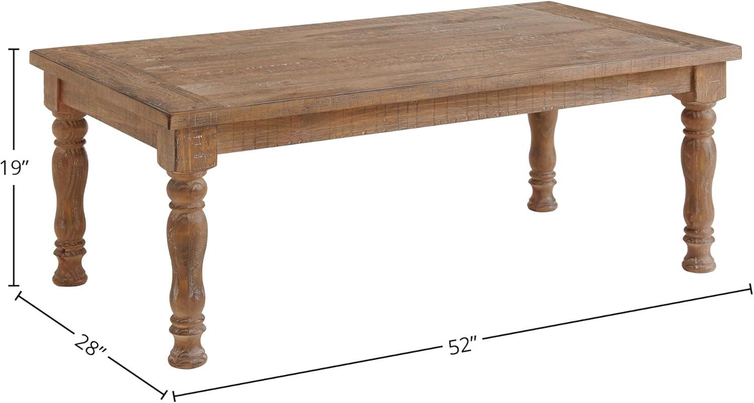 Highland 52x28 Brown Pine Turned Leg Coffee Table