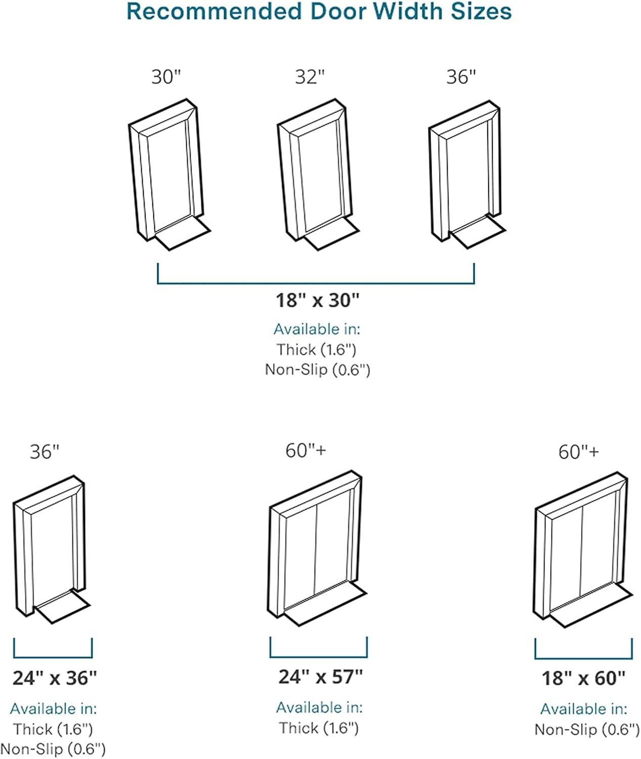 FH Home Floral Extra Thick Doormat - Handwoven, Durable - Natural Coir - Entryway, Front Door, Porch, Patio - Field of Poppies Red (18" x 30" Thick)