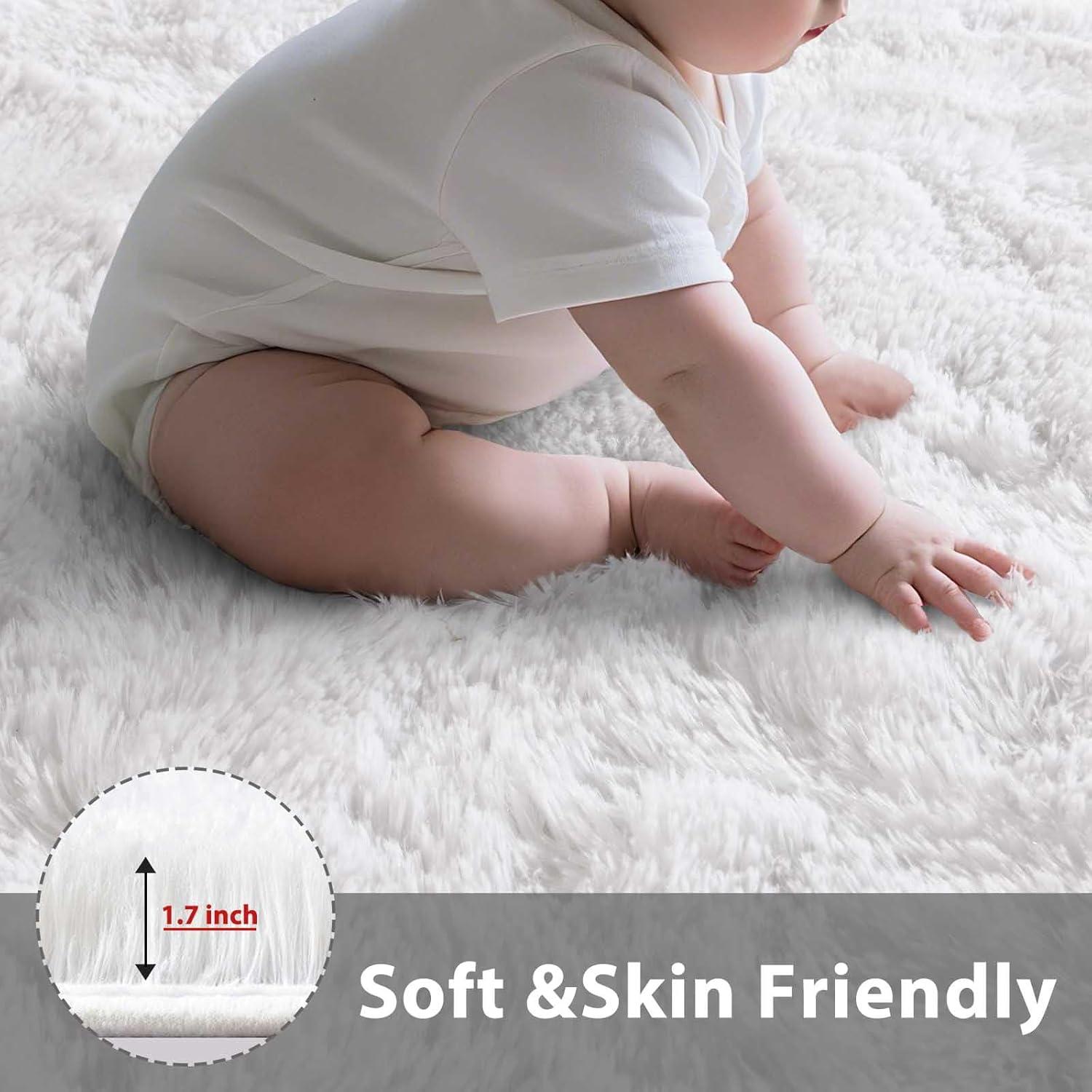 Noahas Fluffy Shaggy Rugs, 5x8 Feet Purple Plush Rugs for Girls Bedroom, Soft Kids Room Carpets, Large Bedside Rug, Upgrade Non-Slip Rugs for Children Nursery Dorm Home Decor, Purple