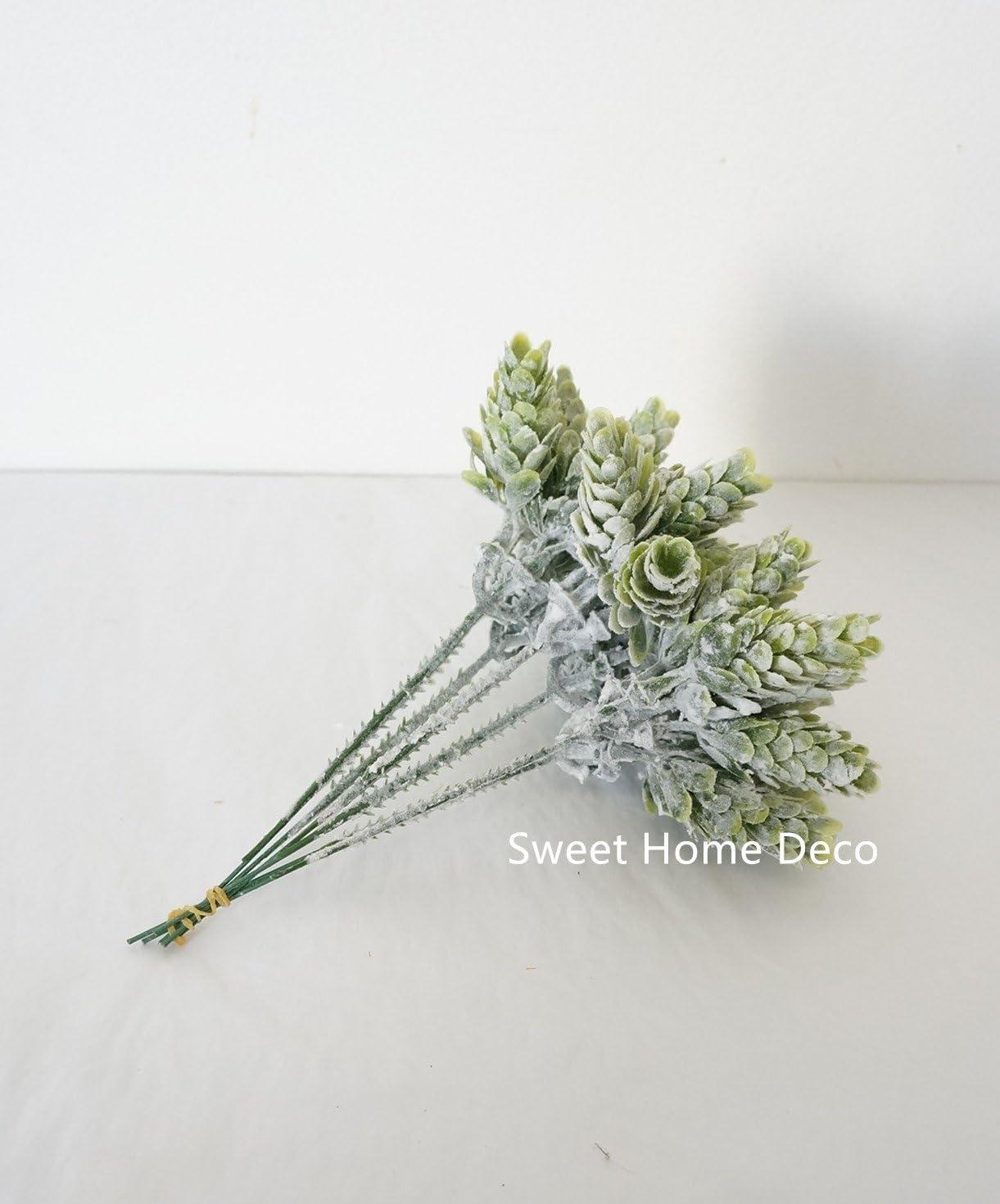 7'' Artificial Hops Greenery Craft Picks for Floral Designs (6 Picks) (Flocked Green)