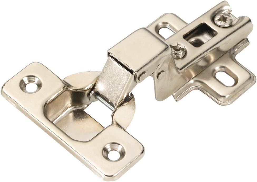 Brushed Nickel Frameless Cabinet Hinge with 105° Opening