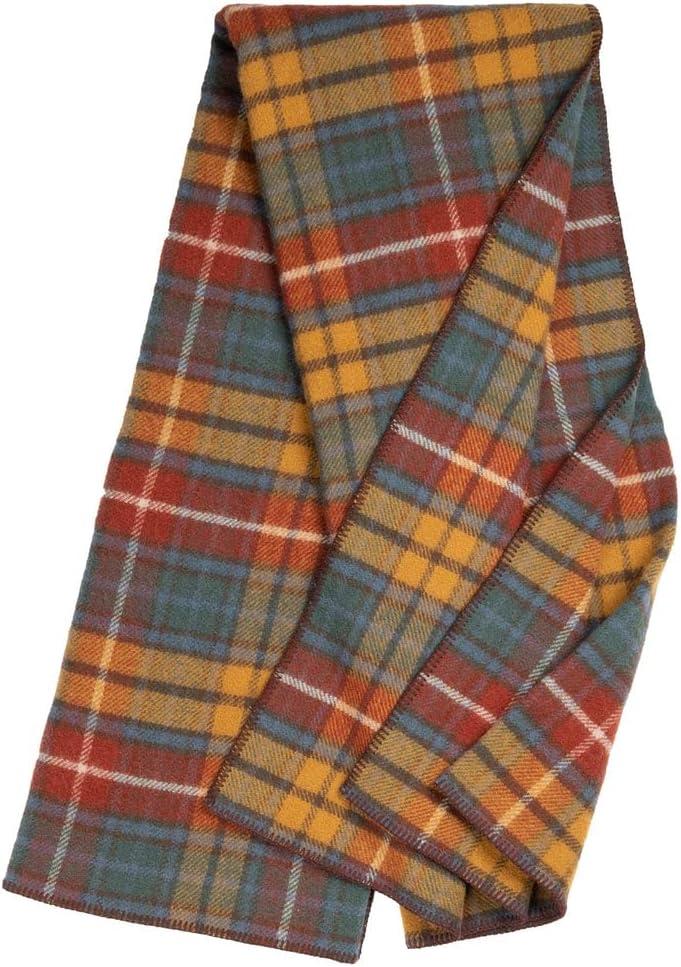 Extra-Large Antique Dress Stewart Wool Tartan Throw Blanket