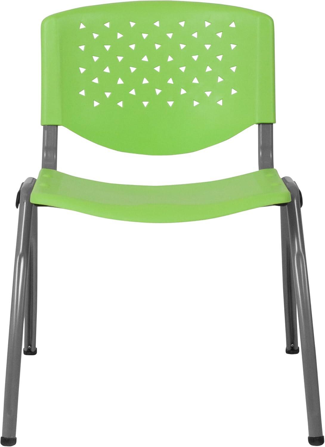 Flash Furniture Memphis 880 lb. Capacity Plastic Stack Chair with Powder Coated Frame