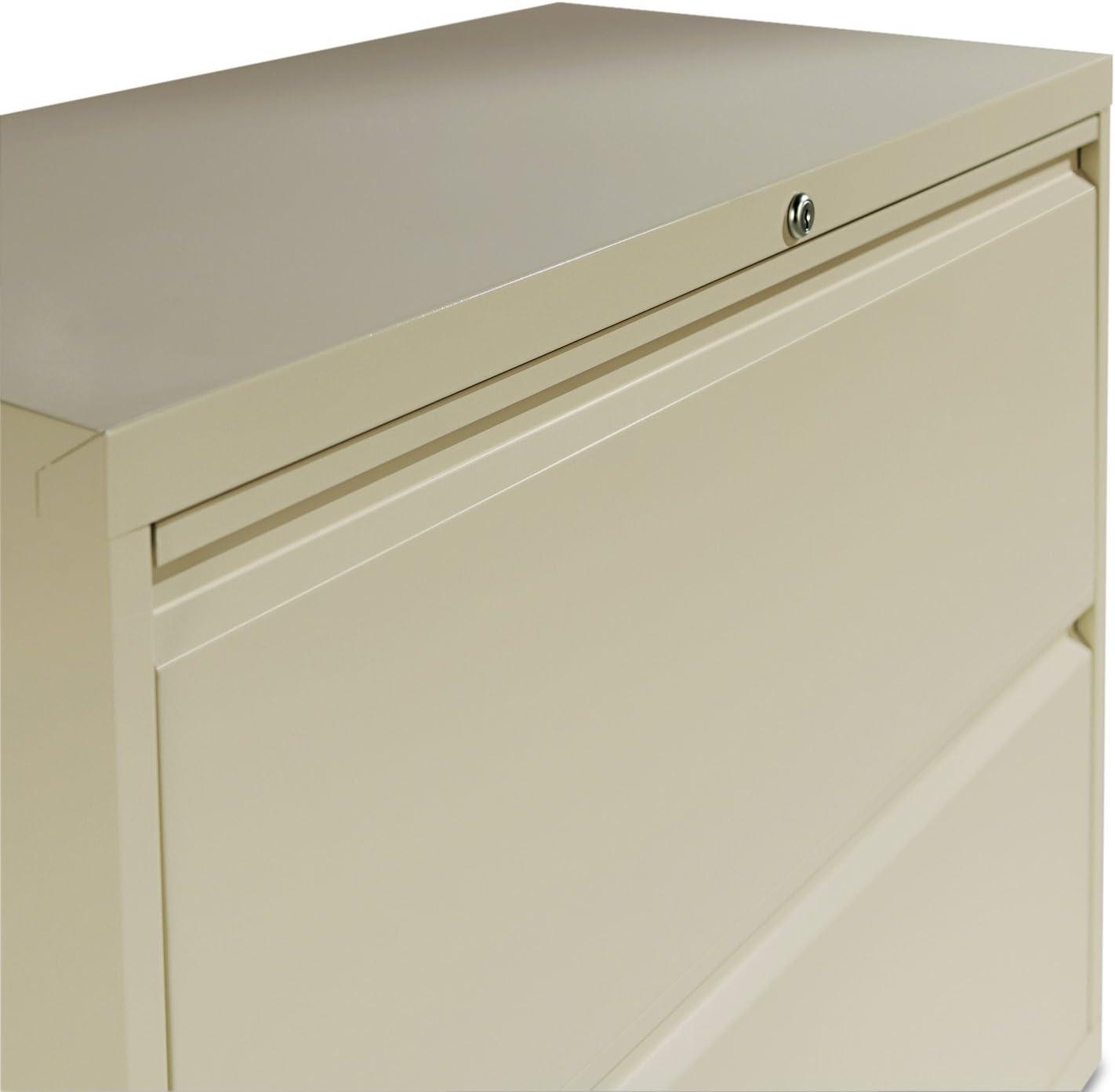 Putty Steel 4-Drawer Lockable Lateral File Cabinet