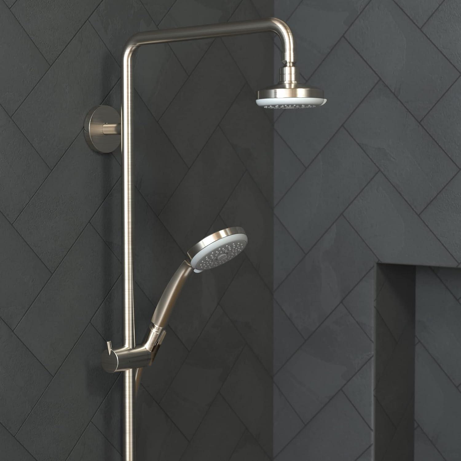 Brushed Nickel 4-inch Multi-Function Handheld Shower Head