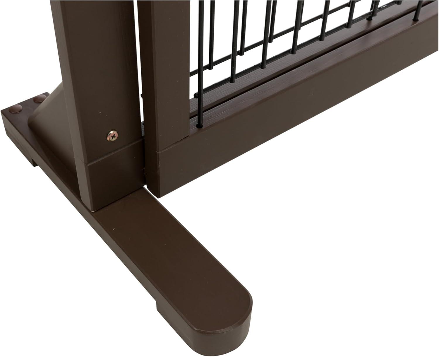 TRIXIE Adjustable Wooden Freestanding Pet Gate, 24" Tall Step Over, Expands to 42.5", Pet Barrier