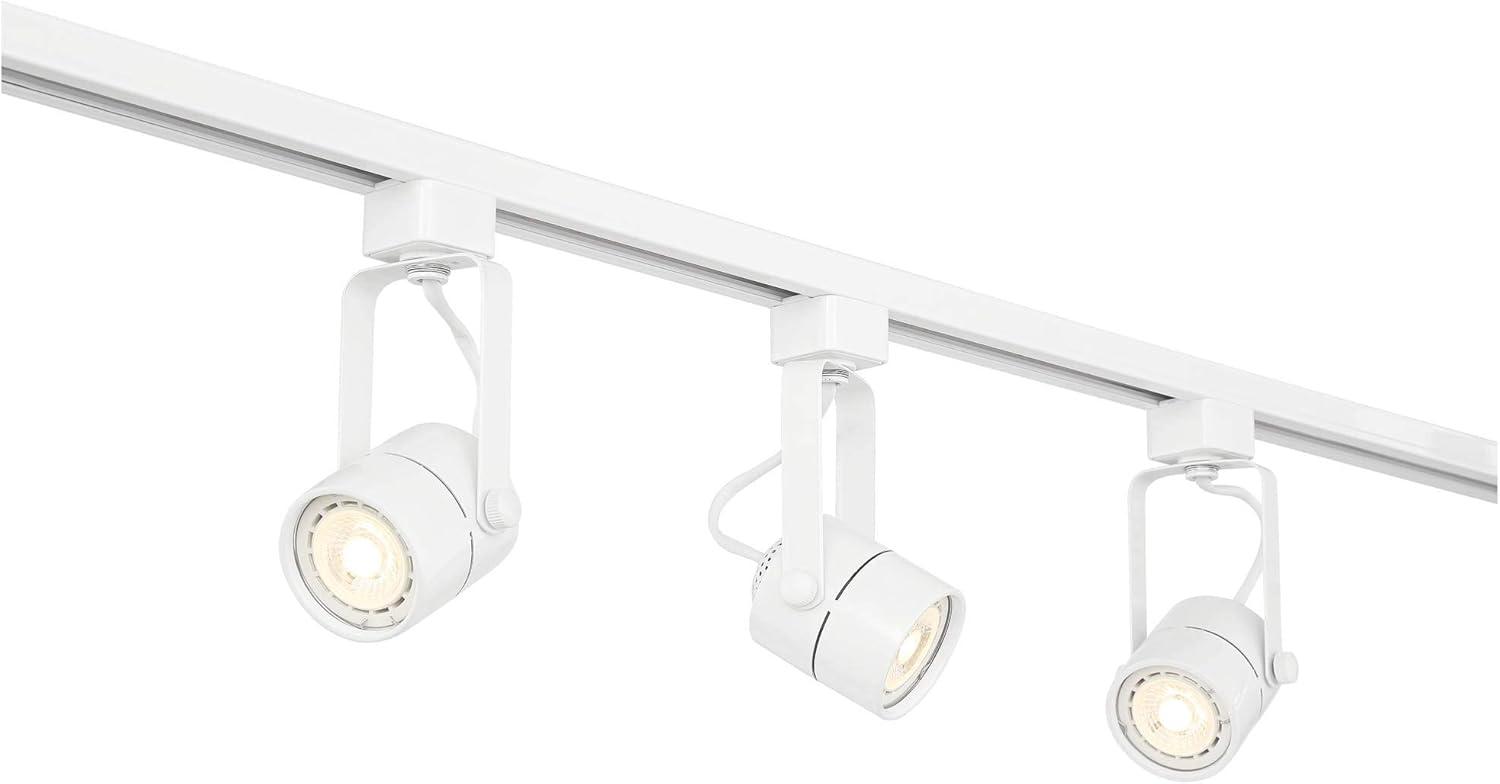 Pro Track Layna 3-Head LED Ceiling or Wall Track Light Fixture Kit Linear Bullet Spot Light GU10 Dimmable White Metal Modern Kitchen Bathroom 44" Wide