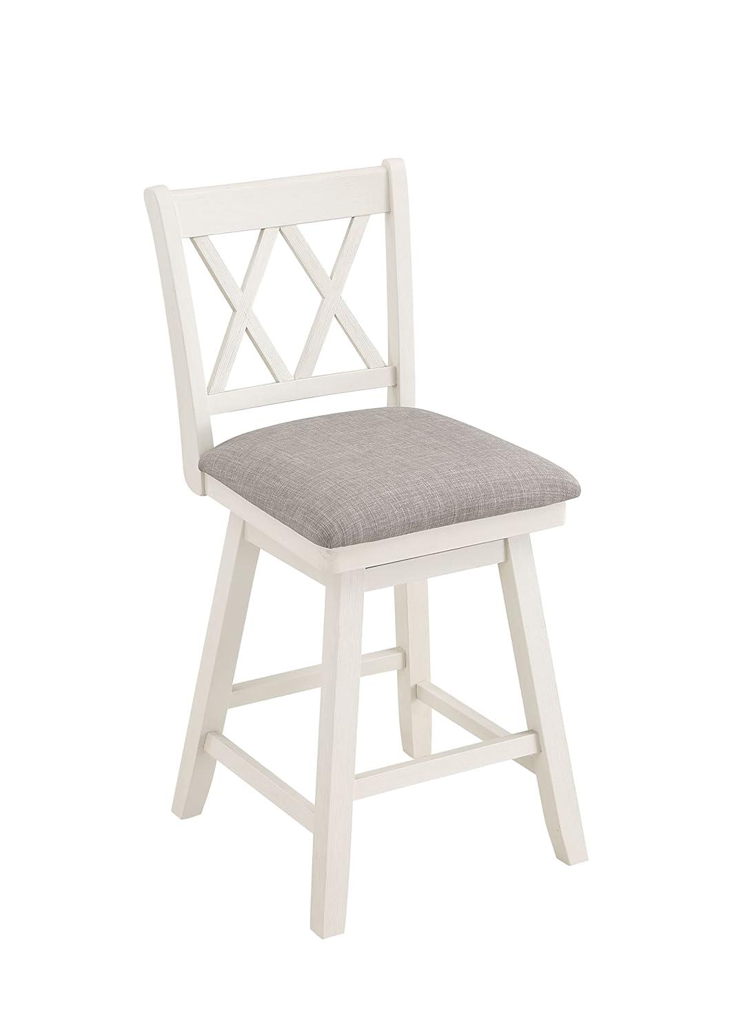 24" Brookline Xx Back Swivel Counter Height Barstool Antique Cream/White - Home 2 Office