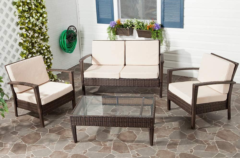 Piscataway Set - Indoor/Outdoor - FOX6006 - Black/Grey - Safavieh