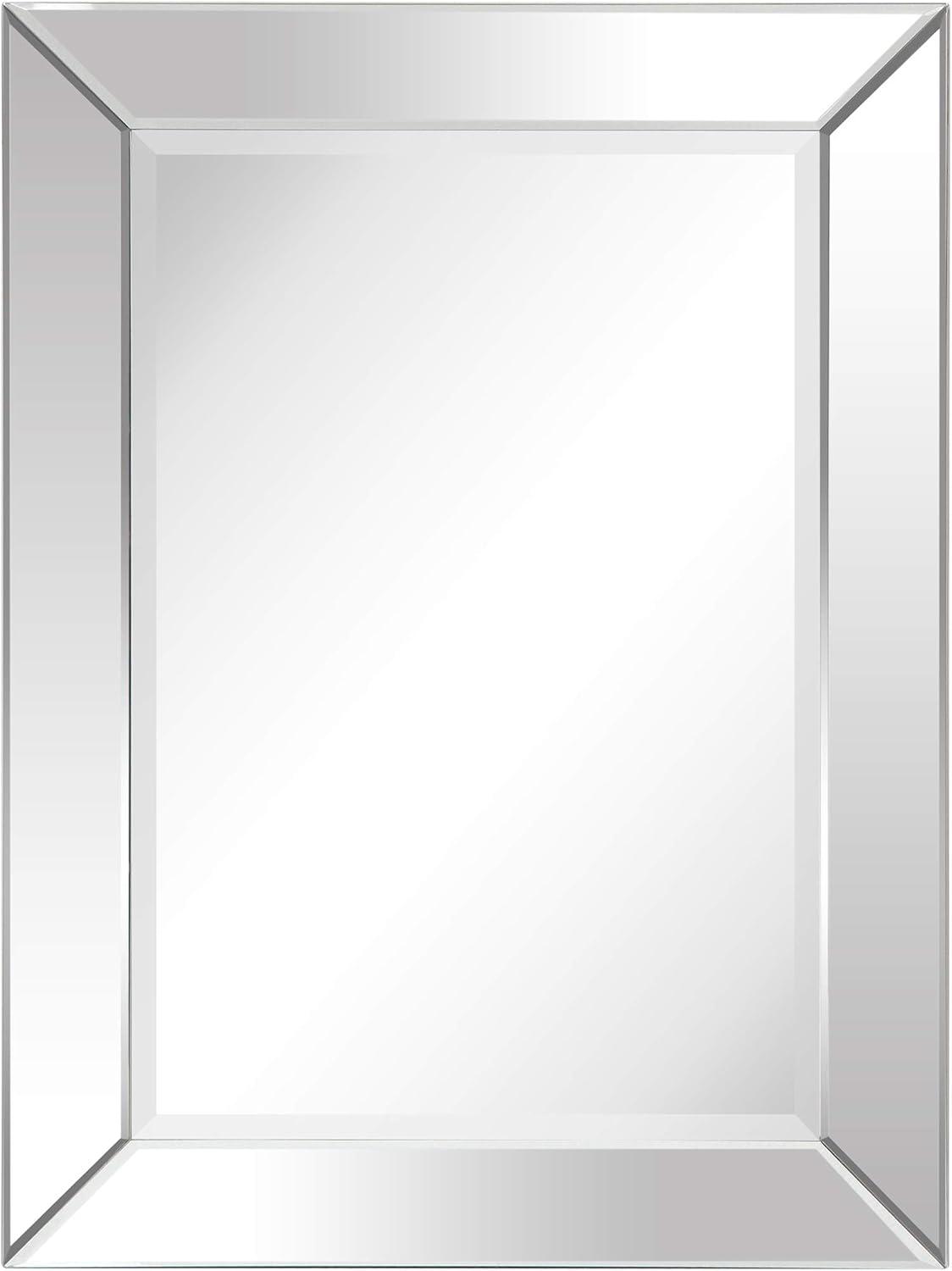 Empire Art Direct Modern Beveled Rectangular Wall Mirror,Bathroom,Bedroom,Living Room,Ready to Hang - 30 in. x 1.24 in. x 40 in.