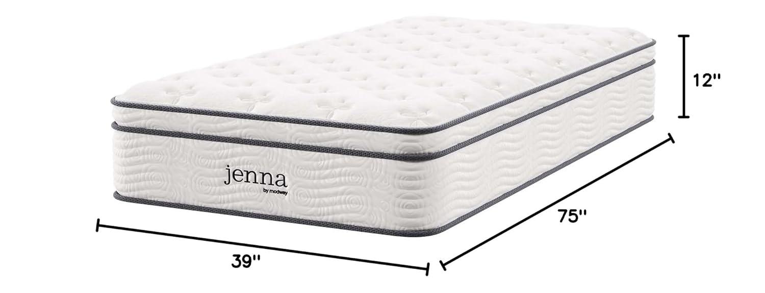 Modway Jenna 12 Inch Innerspring and Foam Twin Mattress